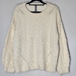 NWT Anthropologie Womens Fuzzy Eyelash Knit Oversize Roll Neck Sweater M Slouchy